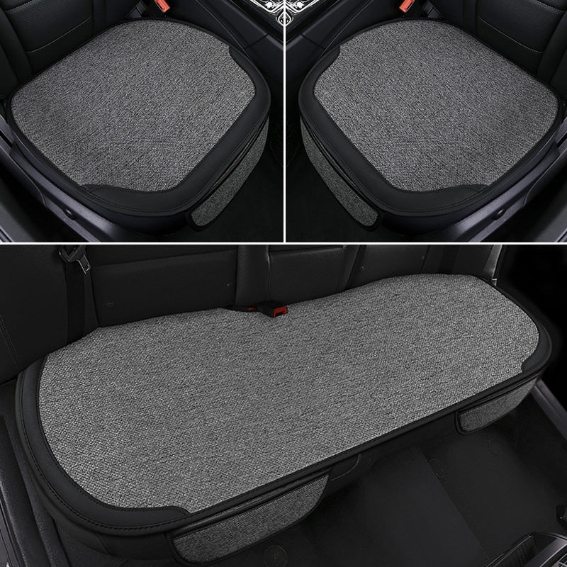 Universal Front and Rear Linen Car Seat Cover Cushion Car Seat