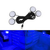 4Pcs LED Car Foot Lights Ambient Lamp 12V Auto Interior Decorative Atmosphere Light