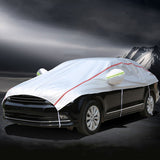 Breathable Car Half Cover Waterproof Scratch Sun Dust Snow Resistant