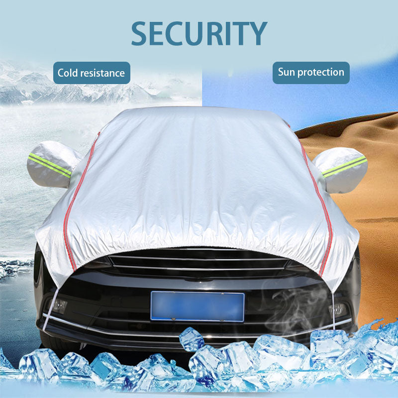 Breathable Car Half Cover Waterproof Scratch Sun Dust Snow Resistant