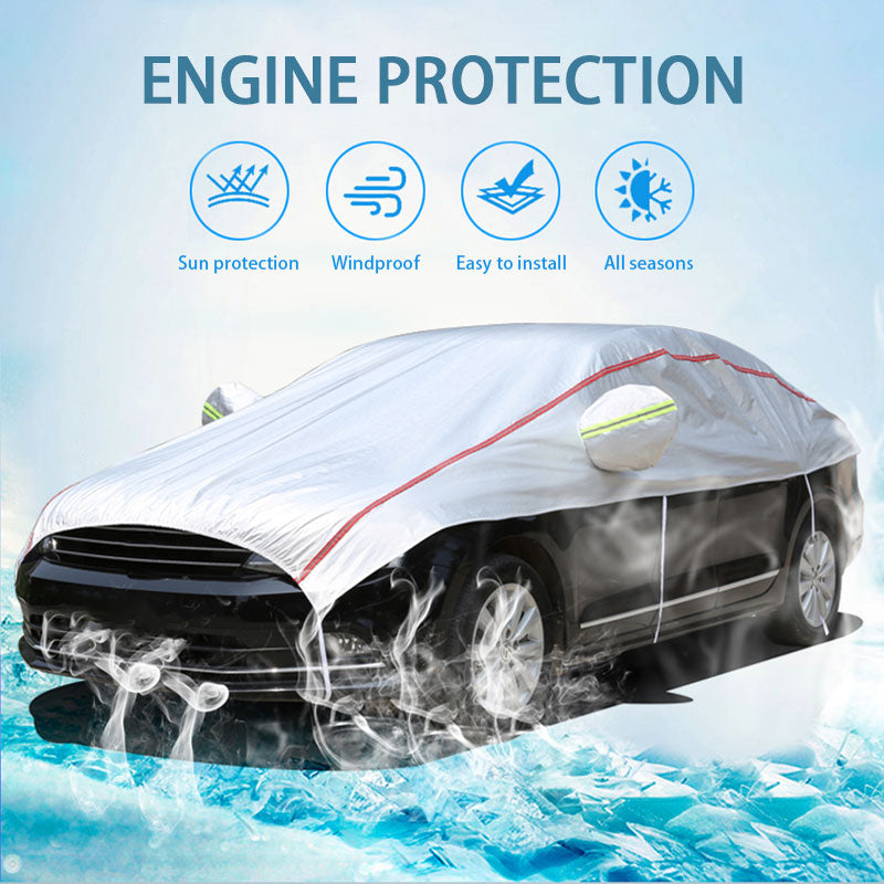 Breathable Car Half Cover Waterproof Scratch Sun Dust Snow Resistant