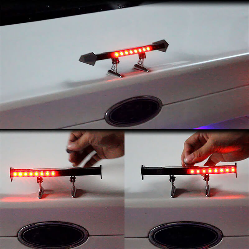 Mini Car Rear Spoiler Light 12V Flashing Warning Light Adjustable Universal Car Tail Lights