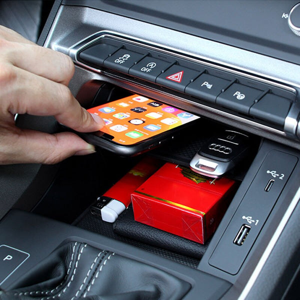 Audi Cup Holder Expanderpu Leather Car Armrest With Usb & Cup Holder -  Removable Storage Box