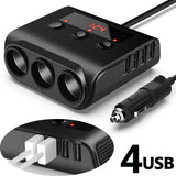 Car Cigarette Lighter 12V Auto Charger 4 USB Socket Splitter Universal