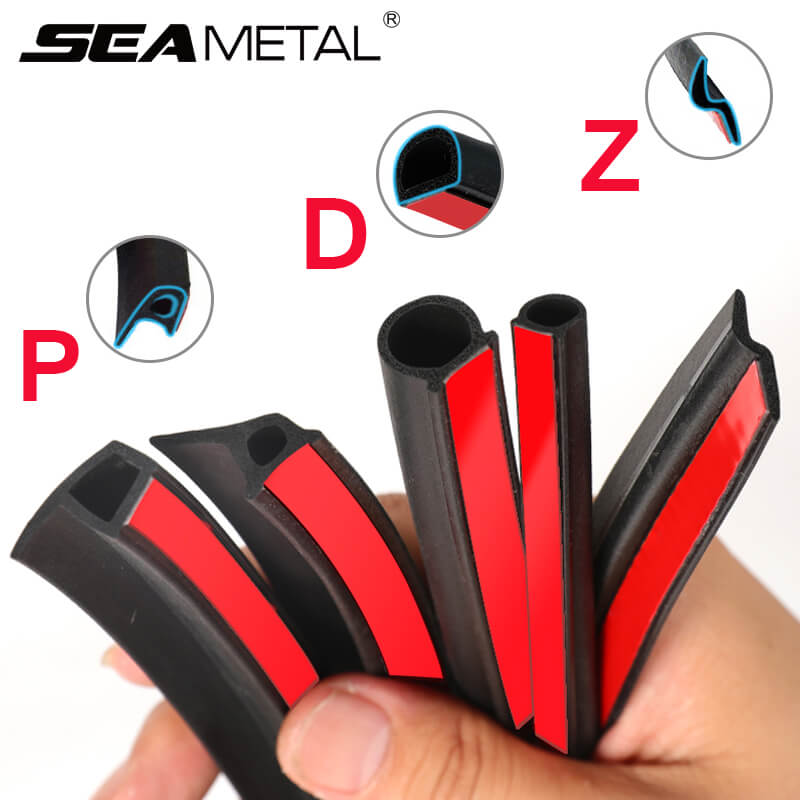 Car Door Seal Strip D Z P Type Noise Insulation Anti-Dust Auto Rubber Sealing Strips