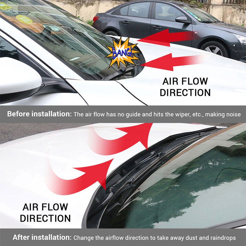 1.8M Car Rubber Strip Car Windshield Guide Strip for Hood Wind Guide Trim Universal Vehicle Spoiler