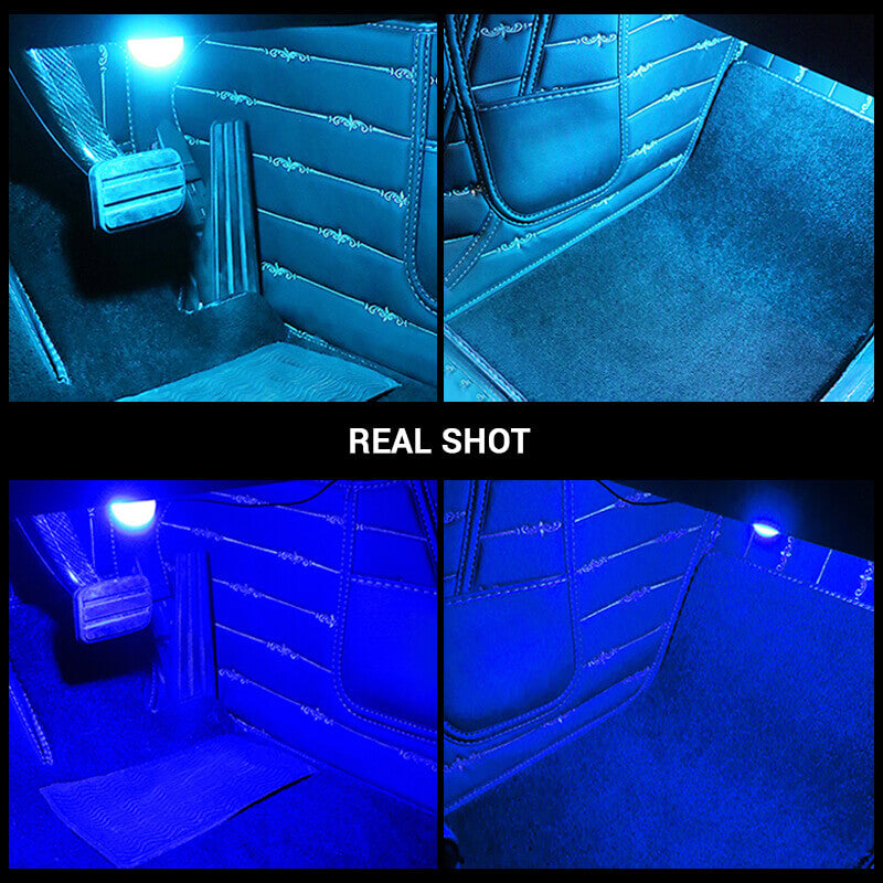 4Pcs LED Car Foot Lights Ambient Lamp 12V Auto Interior Decorative Atmosphere Light