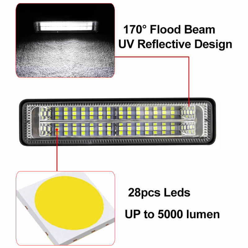 LED Light Bar Highlight Car Work Light 24-28 Lamp Beads Waterproof Off Road Lights