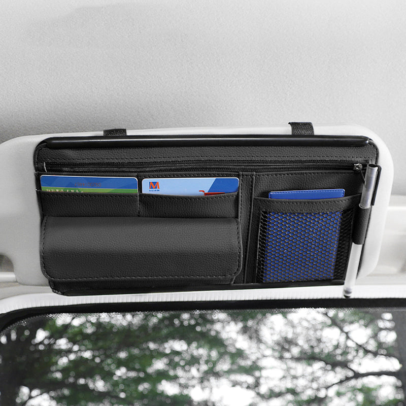 Car Sunshade Storage Bag Interior Auto Sun Visor for Glasses Card Pen