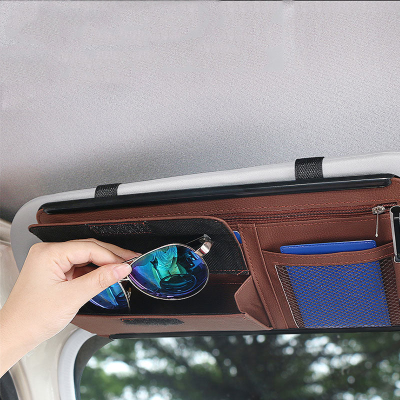 Car Sunshade Storage Bag Interior Auto Sun Visor for Glasses Card Pen
