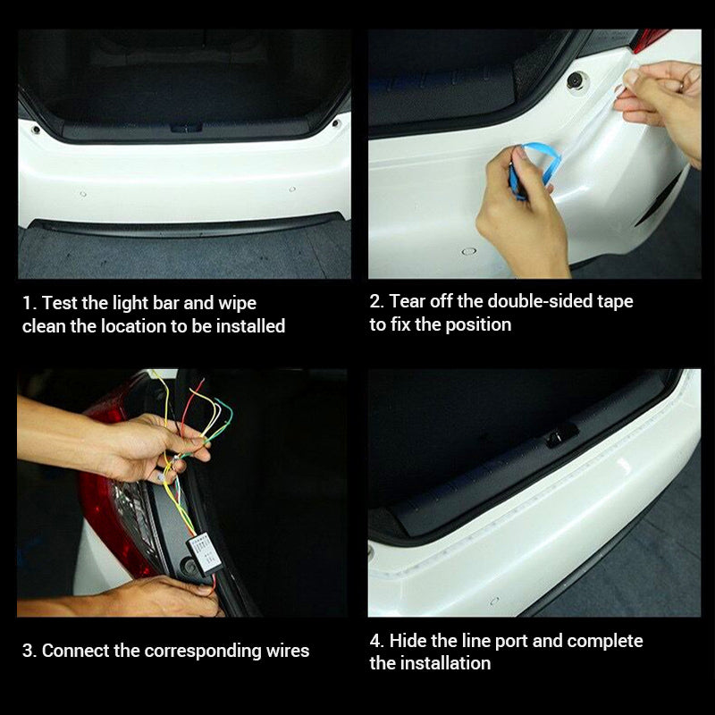 Car Tailgate LED Strip Light Flexible RGB Streamer Turning Signal Lights 150cm