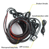 Car Underglow Neon LED Strip Lights APP/Remote Control Auto Underbody RGB Atmosphere Lamp