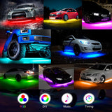 Car Underglow Neon LED Strip Lights APP/Remote Control Auto Underbody RGB Atmosphere Lamp