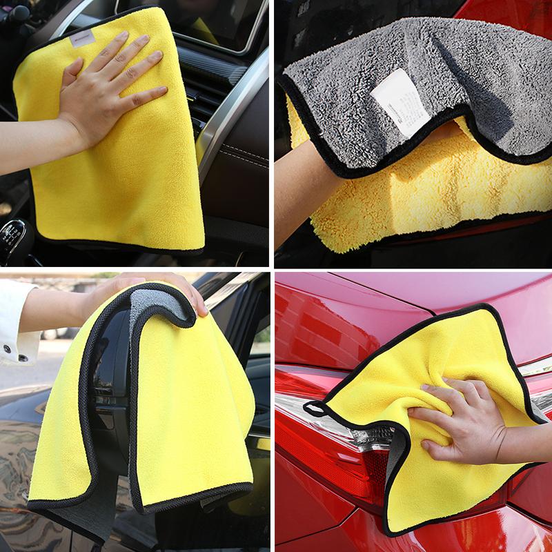 3Pcs Car Wash Towels Microfiber Washing Rag Super Absorbent Auto Drying Cleaning Cloth