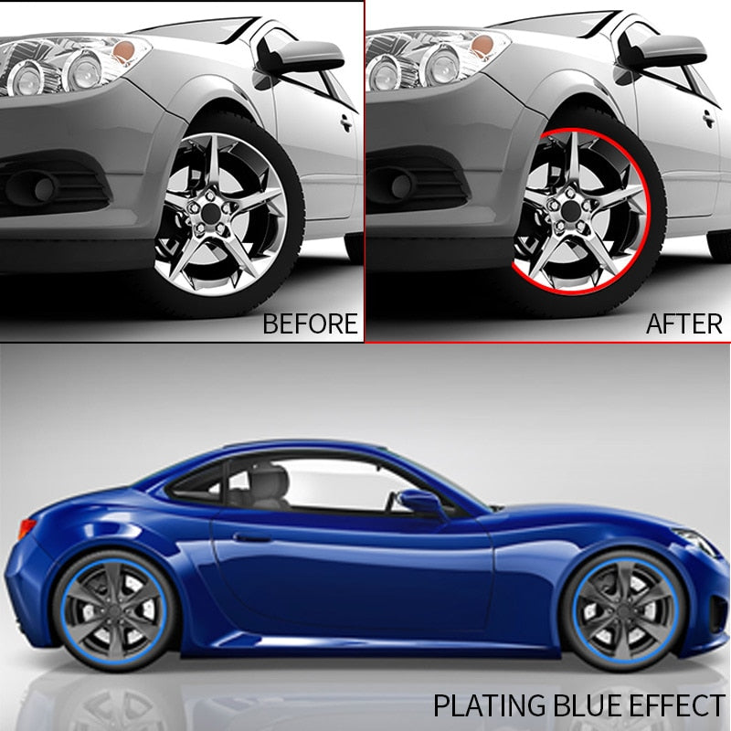 Rim Guard Alloy Wheel Protector Trim Chrome Painted Grille Strip Decals 26ft