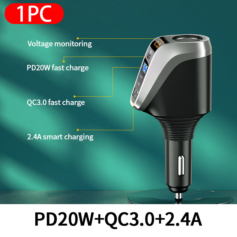 PD USB QC3.0 Car Charger Cigarette Lighter Socket Splitter Charging Adapter