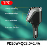 PD USB QC3.0 Car Charger Cigarette Lighter Socket Splitter Charging Adapter
