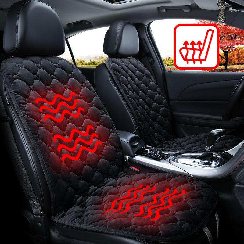 12V Universal Car Heated Seat Cover Pad Winter Warming Pad With Lumbar  Support