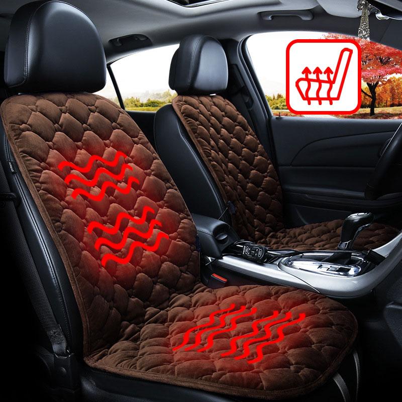 KINGLETING 12V Heated Seat Cushion with Intelligent Temperature Controller  and Timing Function (Black).