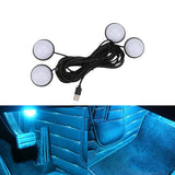 4Pcs LED Car Foot Lights Ambient Lamp 12V Auto Interior Decorative Atmosphere Light