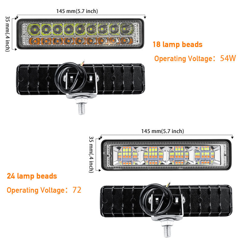 LED Light Bar Highlight Car Work Light 18-24 Lamp Beads Waterproof Off Road Lights