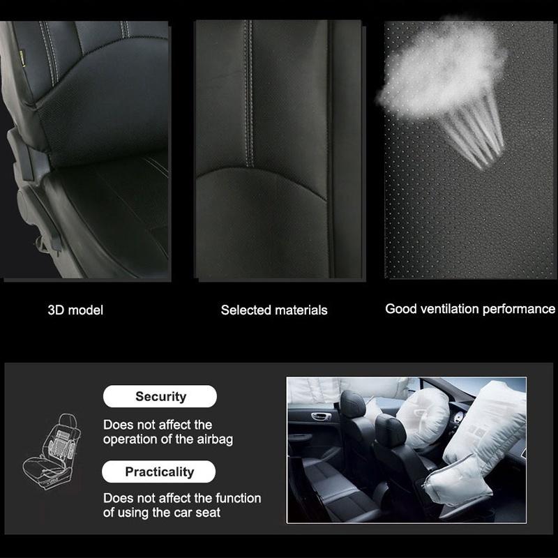 Leather Car Seat Covers Classic Black