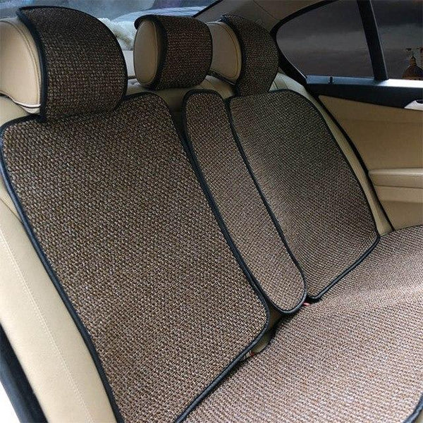 Linen Fabric Car Seat Cushion Ventilated Protector Cover Summer – SEAMETAL