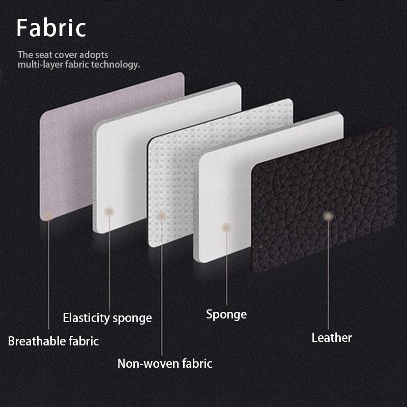 Leather Car Seat Cover for Bottom Only 3D Tailored Universal, Black Image02