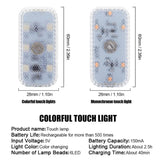 Magnetic Car LED Touch Lights USB Interior Light Wireless Roof Ceiling Reading Lamps