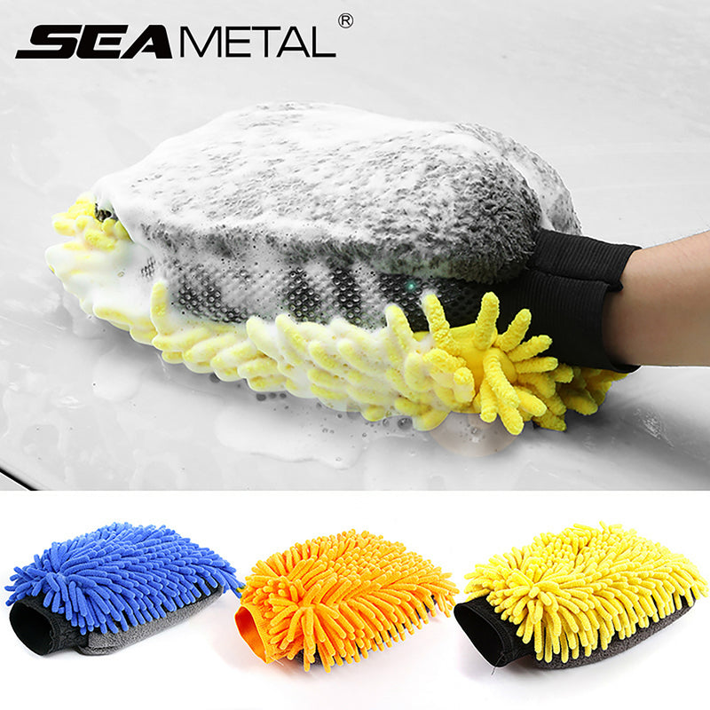 Double-faced Car Wash Microfiber Chenille Gloves for Car Care