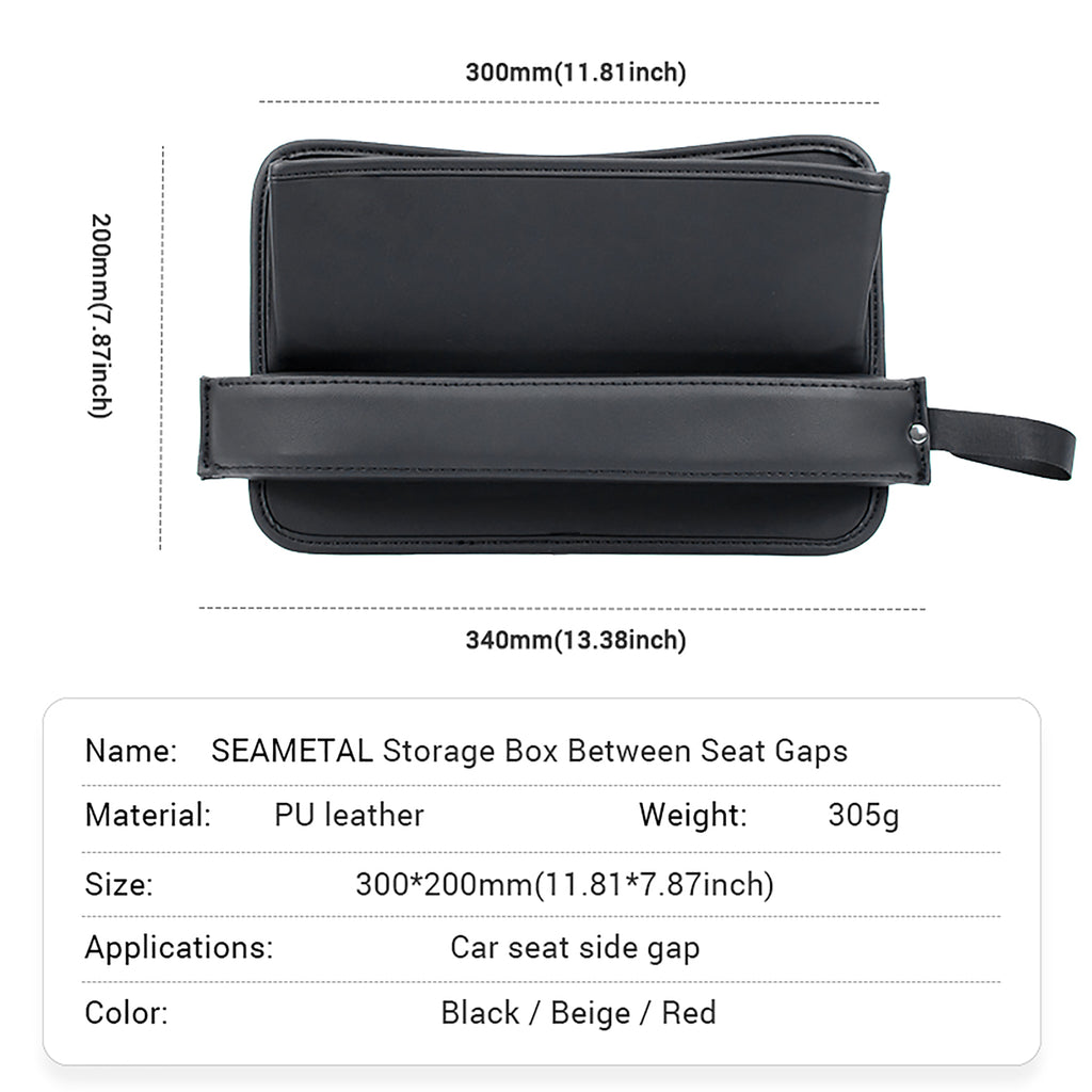 Luxury Car Seat Gap Storage Box Universal PU Leather Seat Gap Filler Car Organizer Bag
