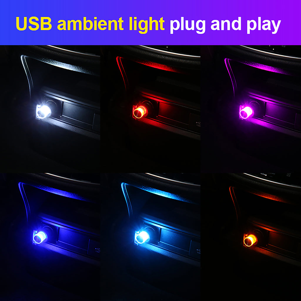 Mini Car Interior Light USB LED Auto Atmosphere Lamp For Car Portable Plug Play