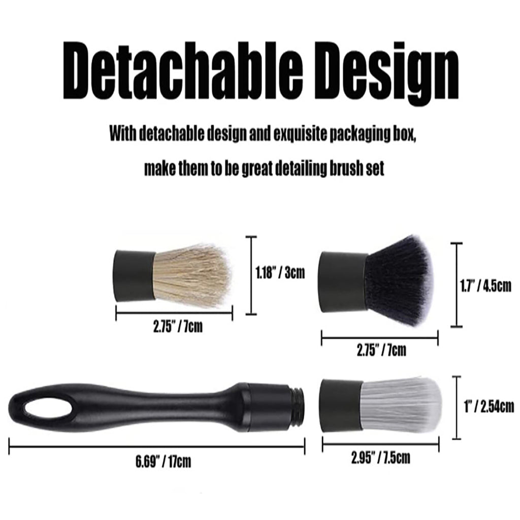 3Pcs Car Detailing Brushes Multifunctional Cleaner Air Outlet Cleaning Kit