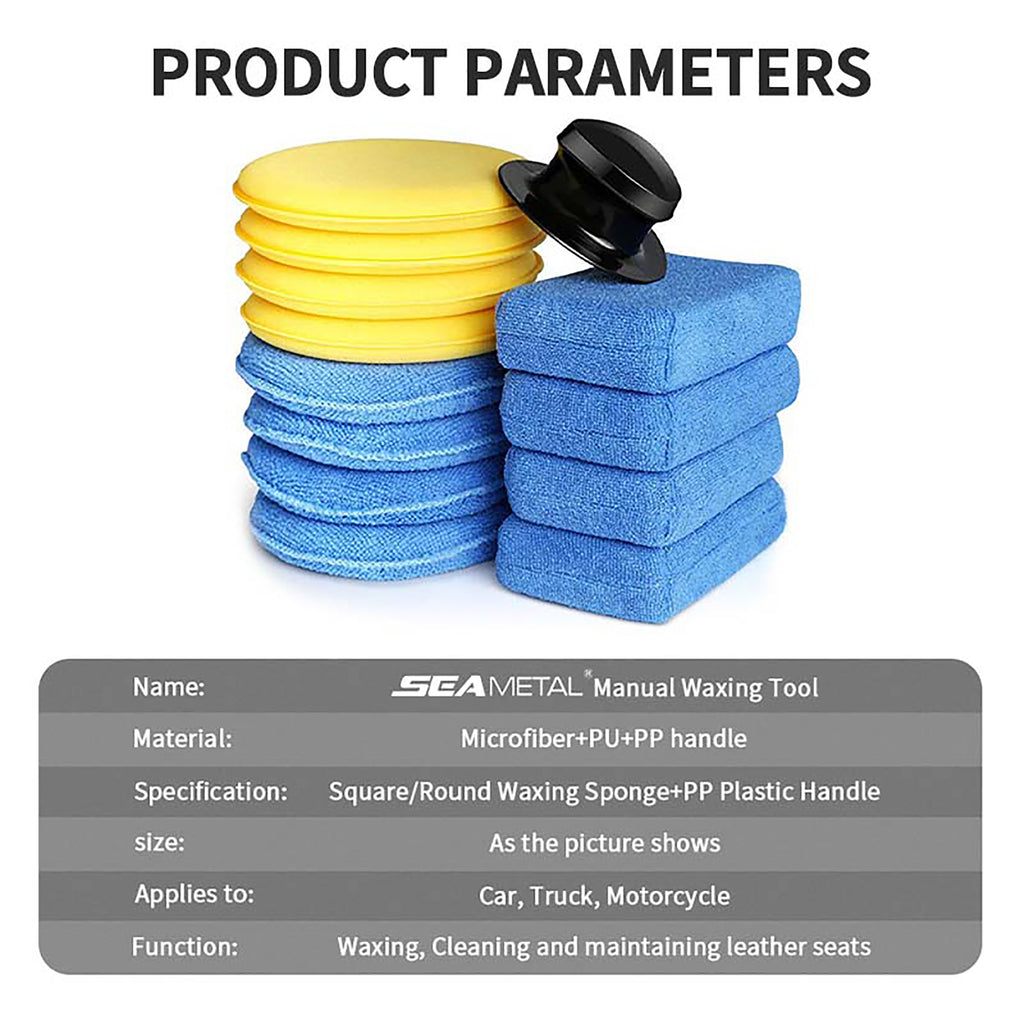 13Pcs Car Foam Sponge Round Auto Detailing Cleaning Tools Wax Applicator Pad