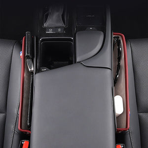 Car Seat Gap Filler Organizers PU Leather Auto Storage Pockets