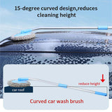 15° Curved Car Wash Brush Telescopic Long Handle Cleaning Mop