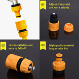 Garden Water Pipe Connectors ABS 1/4'' 1/6'' Hose Coupling Joint 3Pcs SEAMETAL