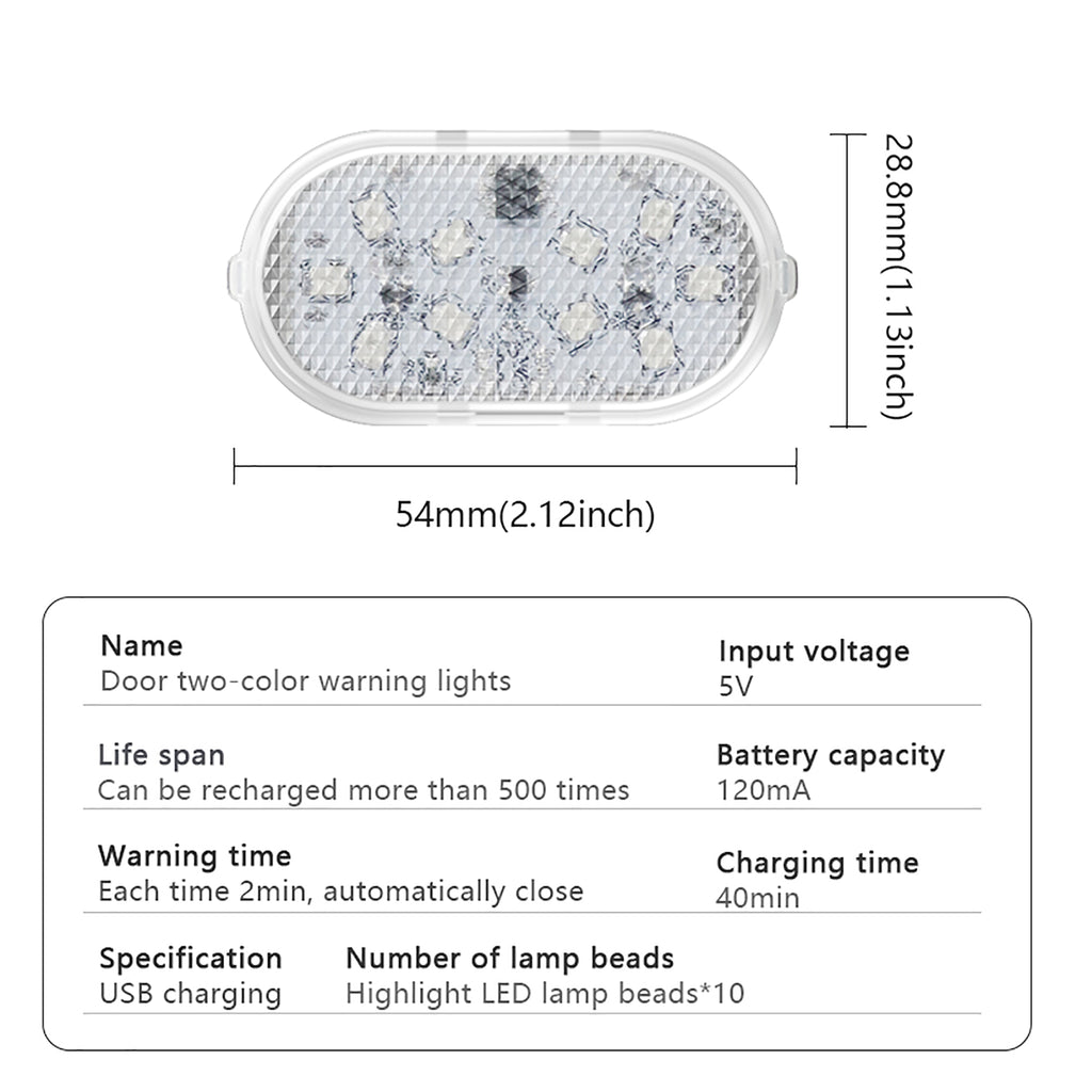 2Pcs Car Opening Door Warning Light Magnetic Auto LED Signal Lamp Strobe Lights