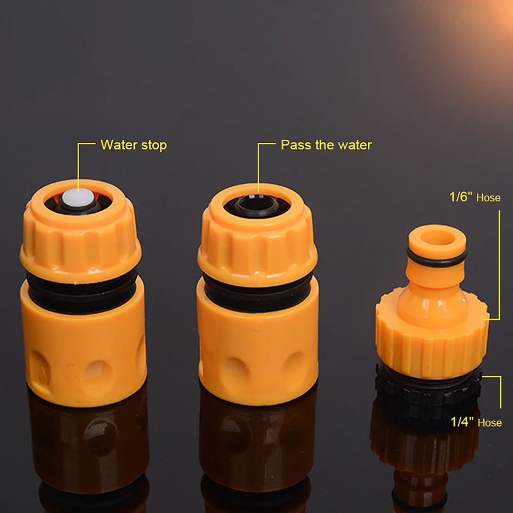 Garden Water Pipe Connectors ABS 1/4'' 1/6'' Hose Coupling Joint 3Pcs SEAMETAL