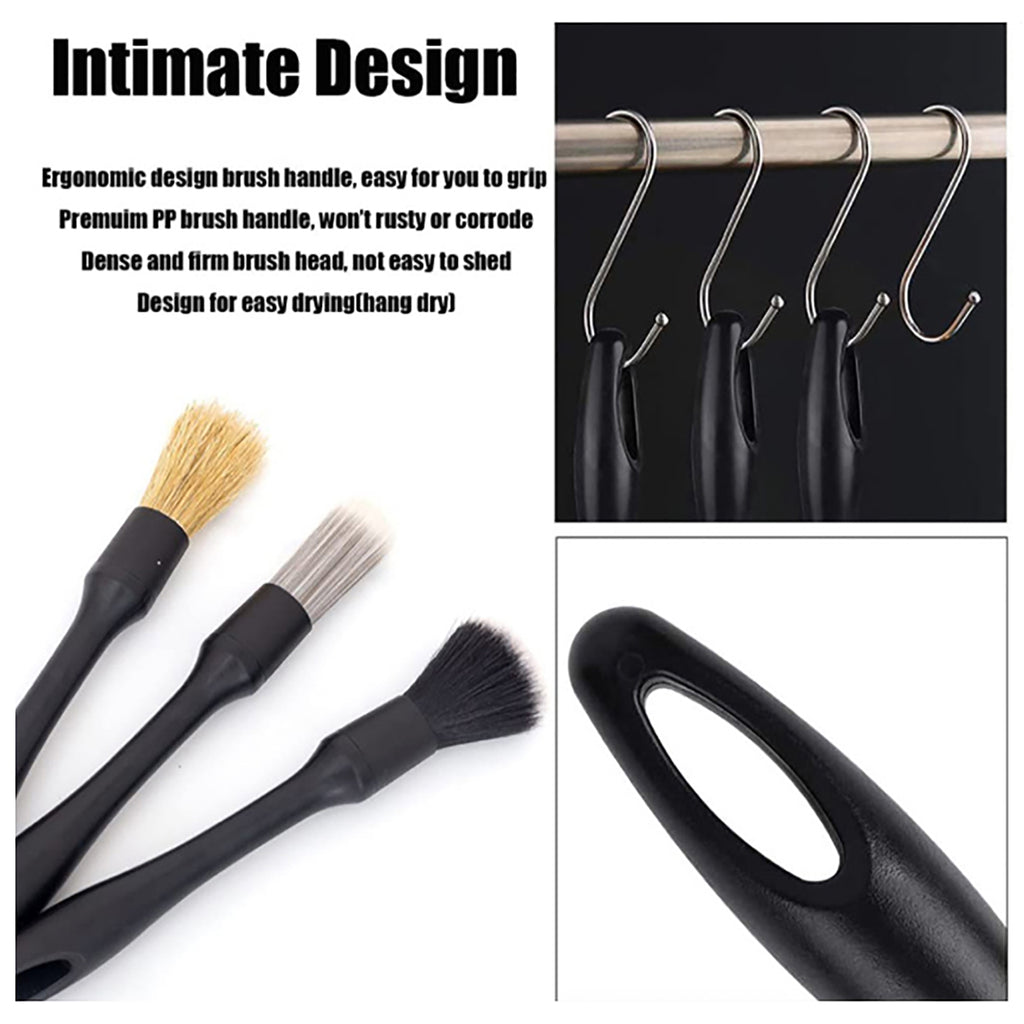 3Pcs Car Detailing Brushes Multifunctional Cleaner Air Outlet Cleaning Kit