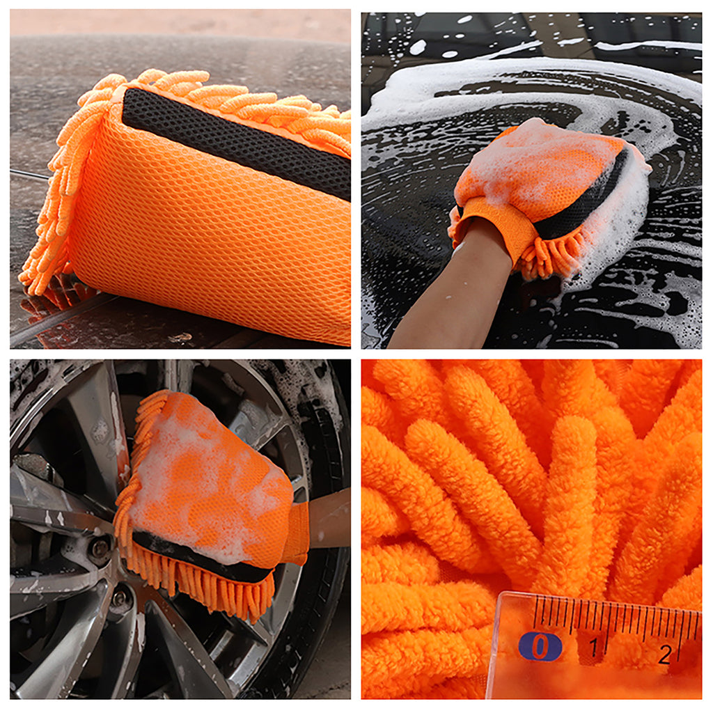 Double-faced Car Wash Microfiber Chenille Gloves for Car Care
