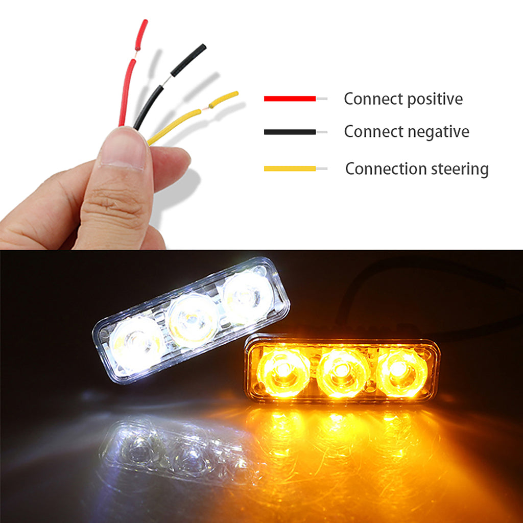 Car Daytime Running Light LED DRL Fog Light 12V 6000k Turn Signal Lamp