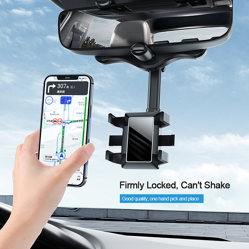 Adjustable Rearview Mirror Phone Holder For Dash Cam GPS Smartphone Stand