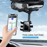 Adjustable Rearview Mirror Phone Holder For Dash Cam GPS Smartphone Stand