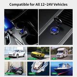 90W Dual USB Car Charger Socket Power Outlet Adapter 12V 24V Fast Charger