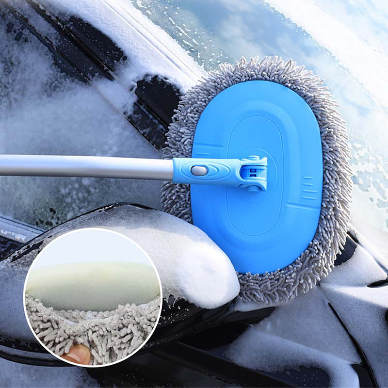 15° Curved Car Wash Brush Telescopic Long Handle Cleaning Mop