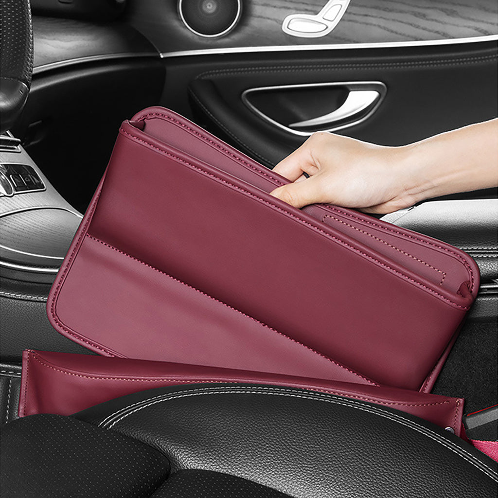 Luxury Car Seat Gap Storage Box Universal PU Leather Seat Gap Filler Car Organizer Bag