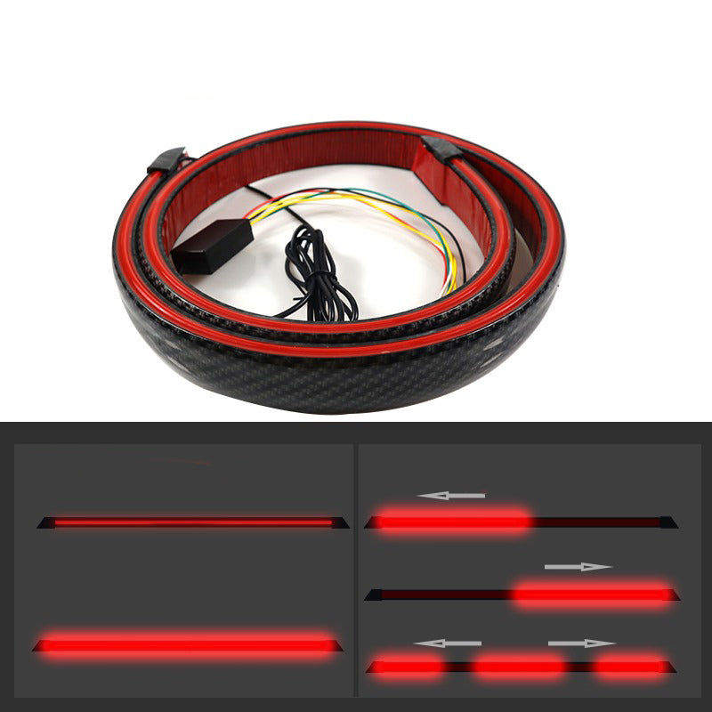 Carbon Fiber Led Rear Spoiler Lamp For Car Trunk Lip Wing Racing Rear Spoiler Light