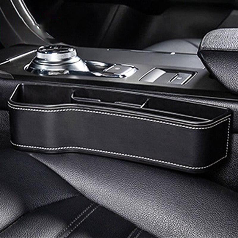 Car Crevice Organizers Storage Boxes PU Leather Car Seat Gap Filler  Organizer Multifunction Side Seat Filler with Cup Holder Bag