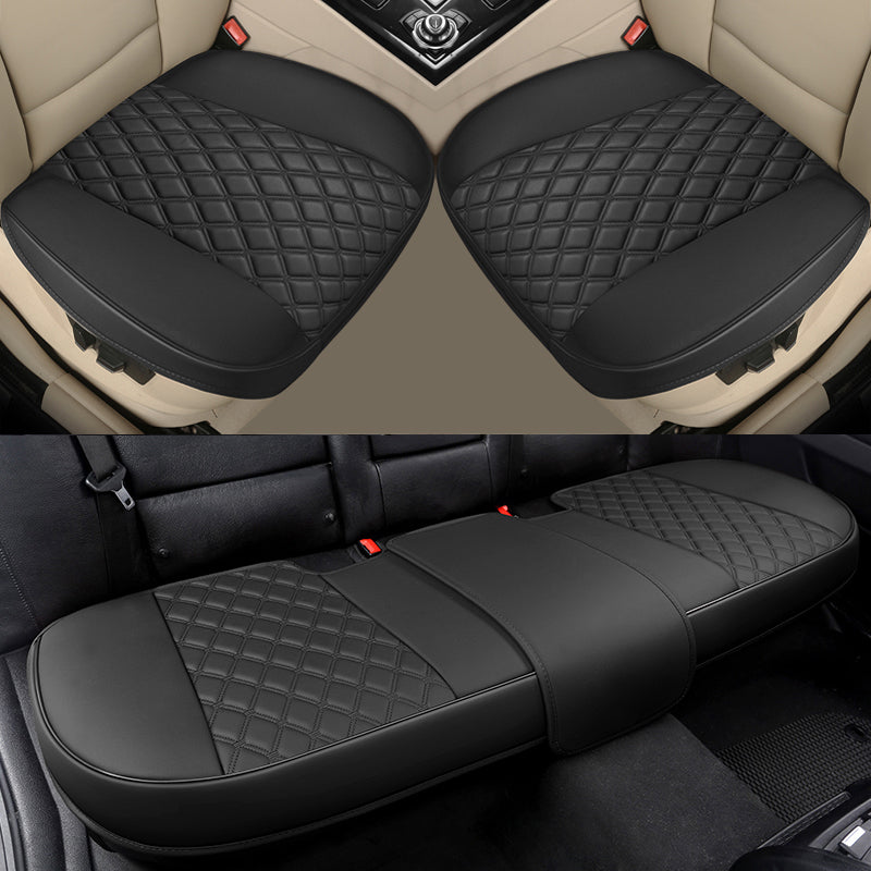 Luxury Car Seat Cover Beige Universal PU Leather Car Seat Covers Vehicle  Seat Cushion Protector Pad Auto Interior Accessories